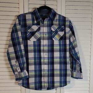 U.S. Polo Assn. Blue and Green Plaid Shirt